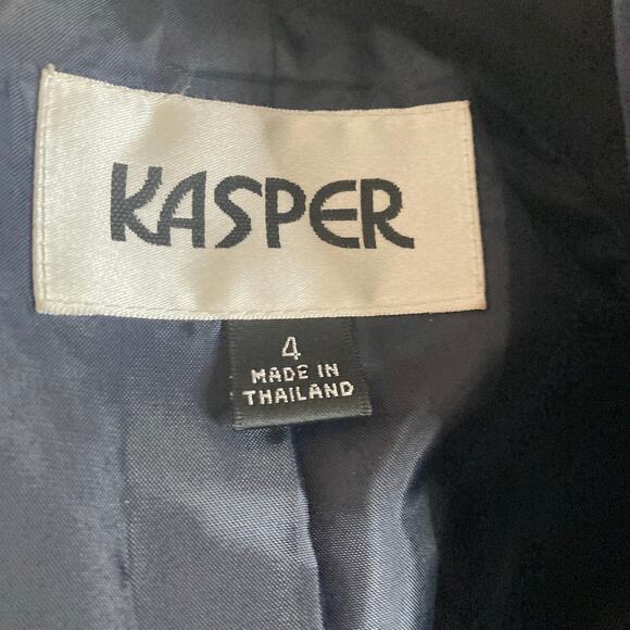 Kasper Blazer Womens Size 4 3 Button Blazer Dark Navy - Picture 5 of 9